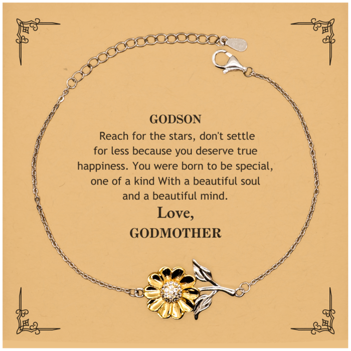 To Godson, You were born to be Special Sunflower Bracelet. Gift for Godson. Graduation Motivational Gift From Godmother. Best Gifts for Birthday