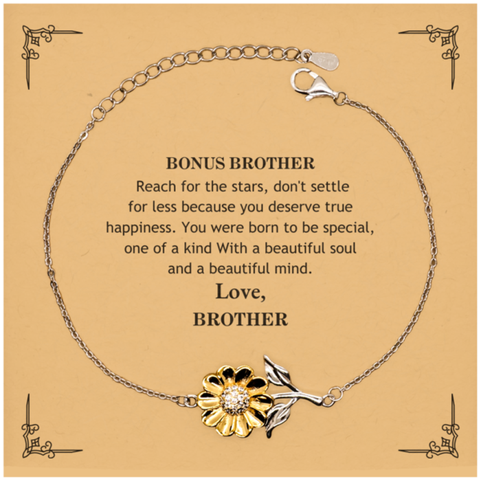 To Bonus Brother, You were born to be Special Sunflower Bracelet. Gift for Bonus Brother. Graduation Motivational Gift From Brother. Best Gifts for Birthday