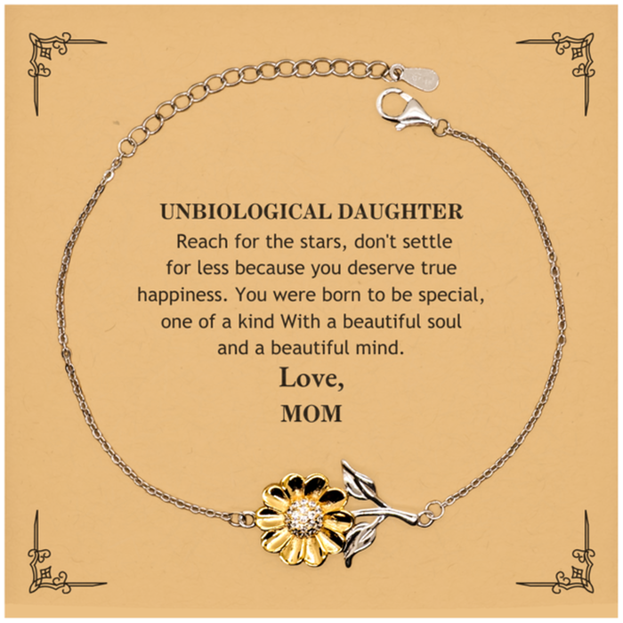 To Unbiological Daughter, You were born to be Special Sunflower Bracelet. Gift for Unbiological Daughter. Graduation Motivational Gift From Mom. Best Gifts for Birthday