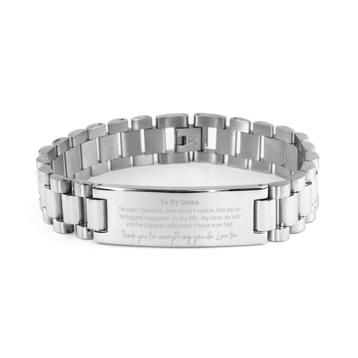 Ouma Gift. To My Ouma, You are the Biggest Supporter in my Life. Appreciation Gifts for Birthday. Thank You Message Gift. Ladder Stainless Steel Bracelet for Ouma