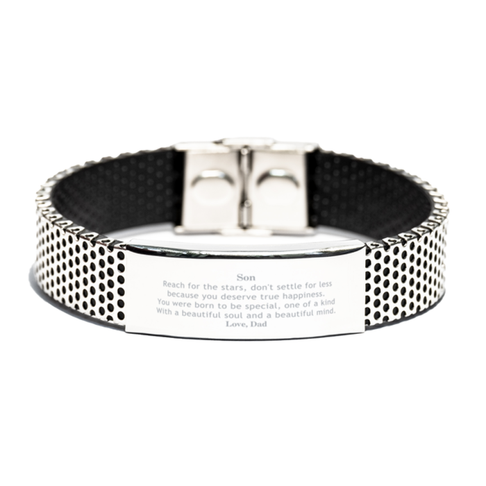 To Son, You were born to be Special Stainless Steel Bracelet. Gift for Son. Graduation Motivational Gift From Dad. Best Gifts for Birthday