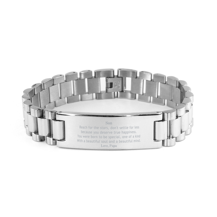 To Son, You were born to be Special Ladder Stainless Steel Bracelet. Gift for Son. Graduation Motivational Gift From Papa. Best Gifts for Birthday