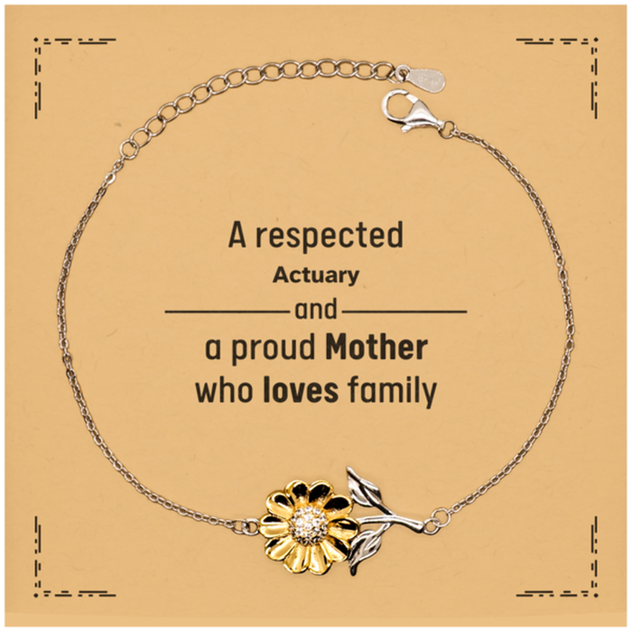 Actuary Gifts. Unique Mother Day Gift. A Respected Actuary and a Proud Mother . Sunflower Bracelet for Actuary Friends, Boss, Coworker