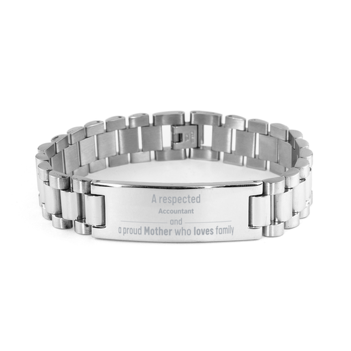 Accountant Gifts. Unique Mother Day Gift. A Respected Accountant and a Proud Mother . Ladder Stainless Steel Bracelet for Accountant Friends, Boss, Coworker