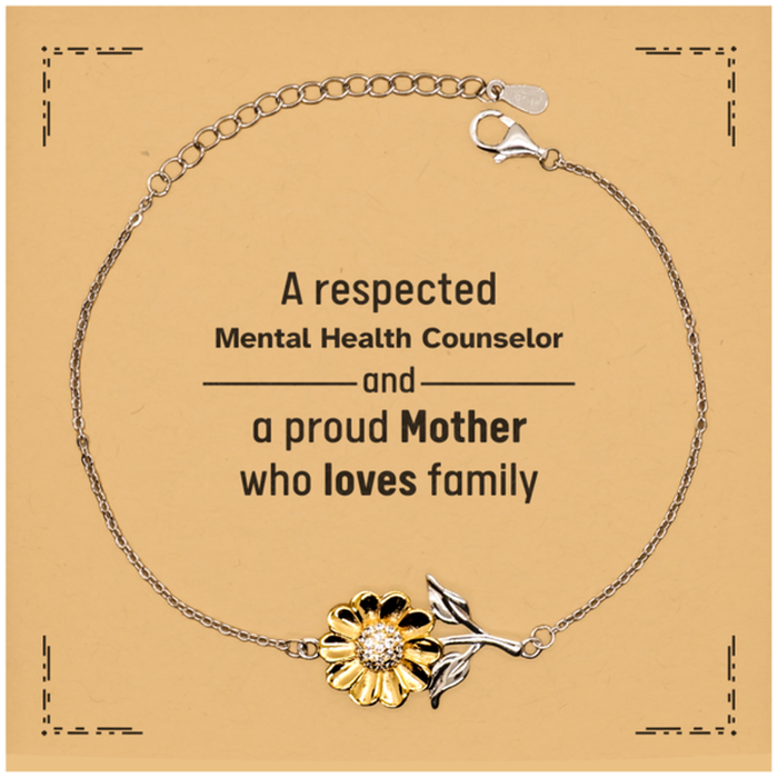 Mental Health Counselor Gifts. Unique Mother Day Gift. A Respected Mental Health Counselor and a Proud Mother . Sunflower Bracelet for Mental Health Counselor Friends, Boss, Coworker