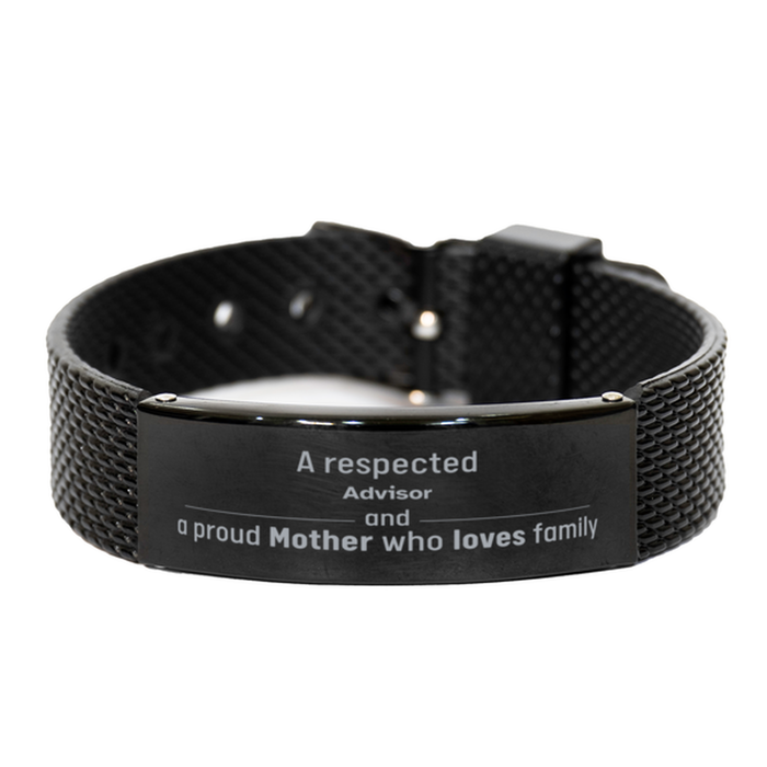 Advisor Gifts. Unique Mother Day Gift. A Respected Advisor and a Proud Mother . Black Shark Mesh Bracelet for Advisor Friends, Boss, Coworker