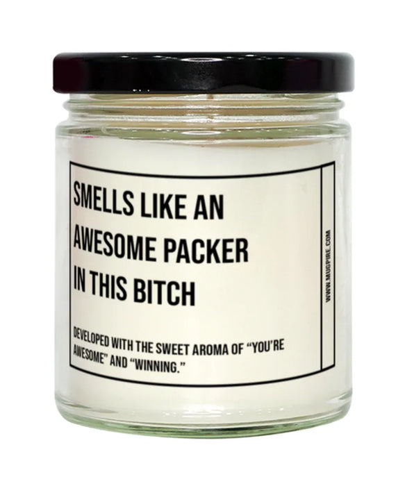 Funny Packer Graduation,Packer Birthday,Packer Father's Day,Packer Appreciation,Packer Unique Packer Gift,Packer Graduation, Awesome, Amazing, Hilarious Candle, Smells Like an Awesome Packer Graduation,Packer Birthday,Packer Father's Day,Packer Appreciati