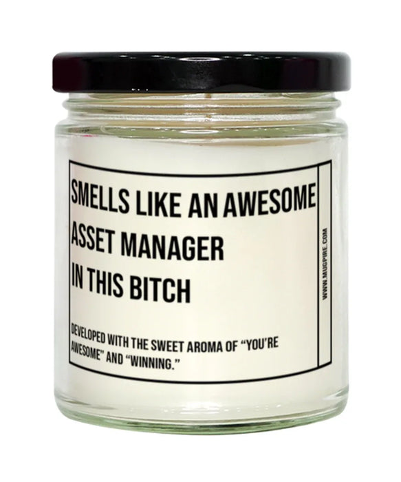 Funny Asset Manager Candle, Smells Like an Awesome Asset Manager, Gift for Asset Manager, Candle for Asset Manager, Adult Asset Manager Humor, Gag Gift Asset Manager, Asset Manager Christmas, Birthday