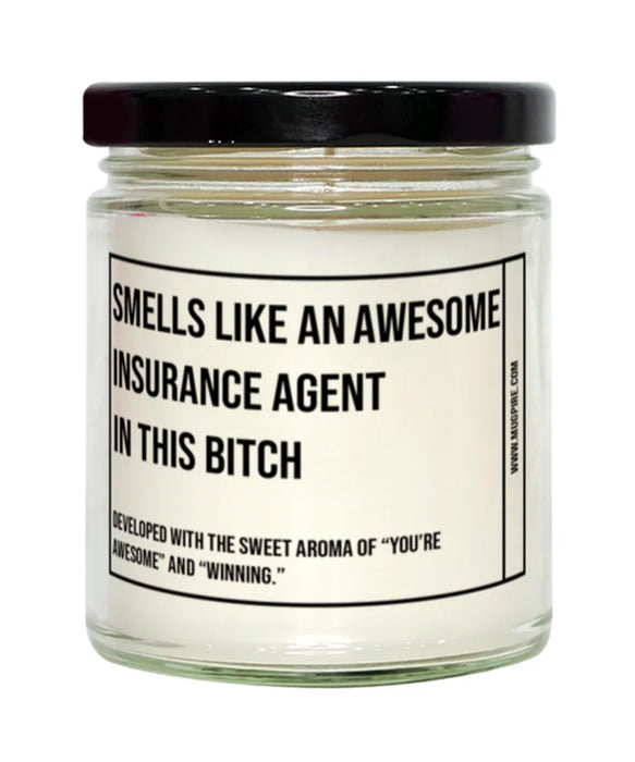 Funny Insurance Agent Candle, Smells Like an Awesome Insurance Agent, Gift for Insurance Agent, Candle for Insurance Agent, Adult Insurance Agent Humor, Gag Gift Insurance Agent, Insurance Agent Christmas, Birthday