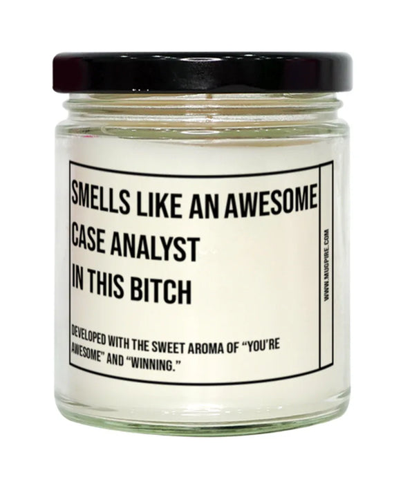 Funny Case Analyst Candle, Smells Like an Awesome Case Analyst, Gift for Case Analyst, Candle for Case Analyst, Adult Case Analyst Humor, Gag Gift Case Analyst, Case Analyst Christmas, Birthday