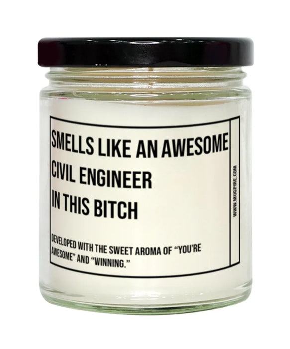 Funny Civil Engineer Candle, Smells Like an Awesome Civil Engineer, Gift for Civil Engineer, Candle for Civil Engineer, Adult Civil Engineer Humor, Gag Gift Civil Engineer, Civil Engineer Christmas, Birthday
