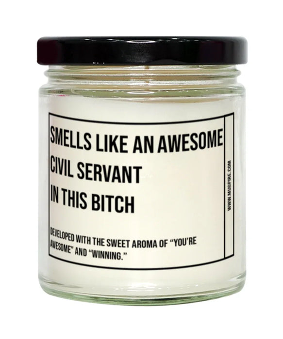 Funny Civil Servant Candle, Smells Like an Awesome Civil Servant, Gift for Civil Servant, Candle for Civil Servant, Adult Civil Servant Humor, Gag Gift Civil Servant, Civil Servant Christmas, Birthday