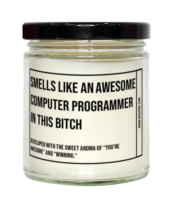 Funny Computer Programmer Candle, Smells Like an Awesome Computer Programmer, Gift for Computer Programmer, Candle for Computer Programmer, Adult Computer Programmer Humor, Gag Gift Computer Programmer, Computer Programmer Christmas, Birthday
