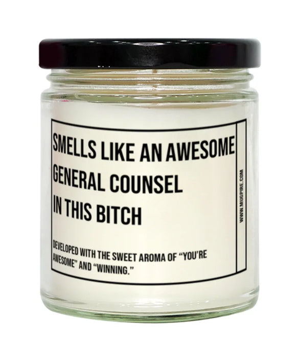 Funny General Counsel Candle, Smells Like an Awesome General Counsel, Gift for General Counsel, Candle for General Counsel, Adult General Counsel Humor, Gag Gift General Counsel, General Counsel Christmas, Birthday