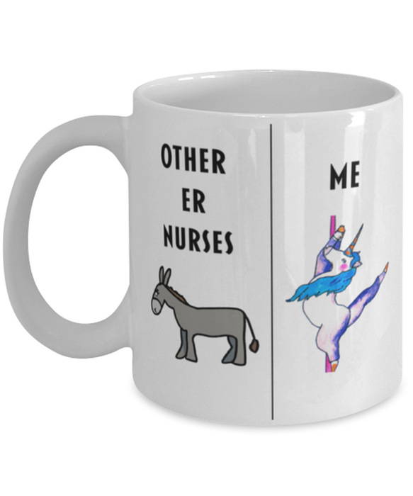 Funny ER Nurse Coffee Mug, Gift for ER Nurse, Gag Gift for ER Nurse, Unique Gift for ER Nurse, Cheap ER Nurse Gift, Donkey Unicorn Mug