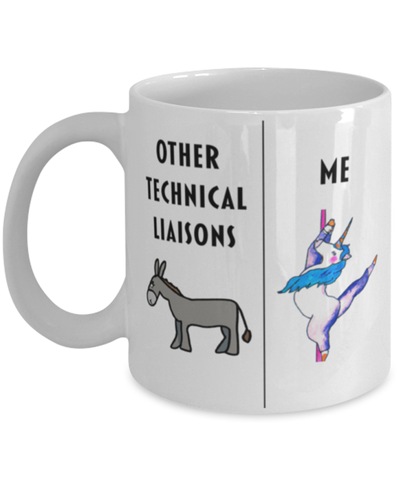 Funny Technical Liaison Coffee Mug, Gift for Technical Liaison, Gag Gift for Technical Liaison, Unique Gift for Technical Liaison, Cheap Technical Liaison Gift, Donkey Unicorn Mug