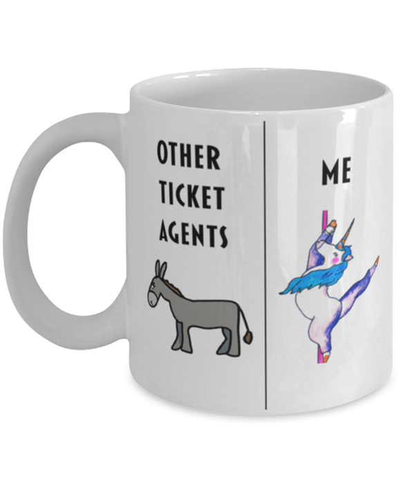 Funny Ticket Agent Coffee Mug, Gift for Ticket Agent, Gag Gift for Ticket Agent, Unique Gift for Ticket Agent, Cheap Ticket Agent Gift, Donkey Unicorn Mug