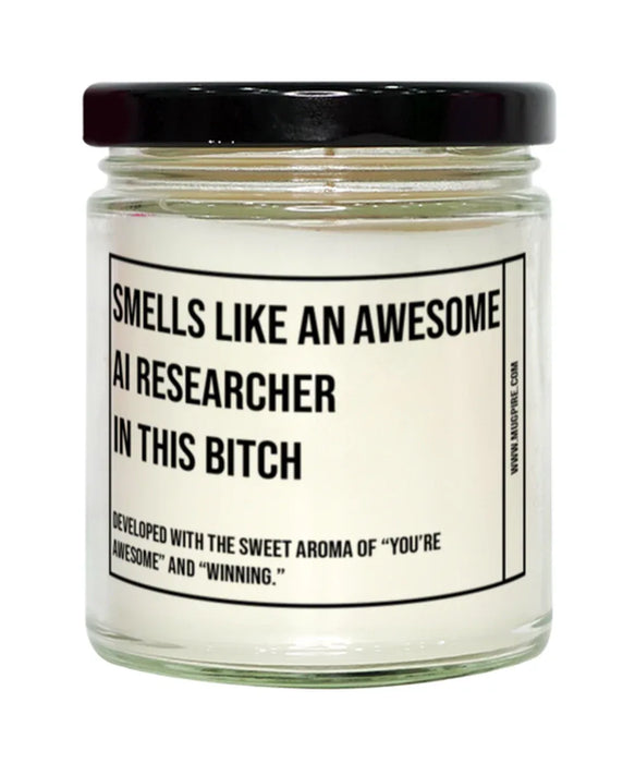 Funny AI Researcher Candle, Smells Like an Awesome AI Researcher, Gift for AI Researcher, Candle for AI Researcher, Adult AI Researcher Humor, Gag Gift AI Researcher, AI Researcher Christmas, Birthday