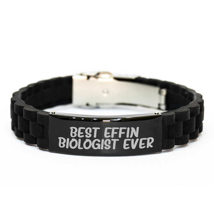 Funny Biologist Gifts for Mom - Best Effin' Biologist Ever Glide lock Clasp Bracelet, Gifts from Daughter to Mother's Day Unique - Image 1