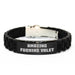 Funny Valet Gifts, Glide lock Clasp Bracelet for Men, Unique Graduation Unique Gifts from Friends to Valet, Amazing F--king Valet Quote - Image 1
