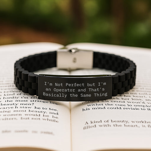 Funny Operator Gifts from Friends - Glide lock Clasp Bracelet with Inspirational Quote 'I'm Not Perfect' Perfect for Operators, Men, Coworkers this Christmas - Image 2