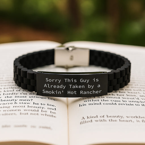 Funny Rancher Gifts, Glide lock Clasp Adjustable Black Silicone, Inspirational Quote, Gifts from Men to Rancher Friends, Graduation Unique Gifts for Men - Image 2