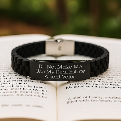 Funny Real Estate Agent Gifts, Glide lock Clasp Bracelet for Men, Women, Coworkers, or Family - 'Do Not Make Me Use My Real Estate Agent Voice' Christmas Unique Presents - Image 2
