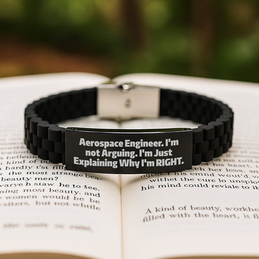 Aerospace Engineer Gifts from Friends for Men - Funny Glide lock Clasp Bracelet, Christmas Unique Gifts for Him, Explaining Why I'm Right. - Image 2