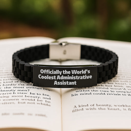 Funny Quote Gifts for Administrative Assistant, Glide lock Clasp Bracelet, Father's Day Unique Gifts from Friends, Family - Image 2