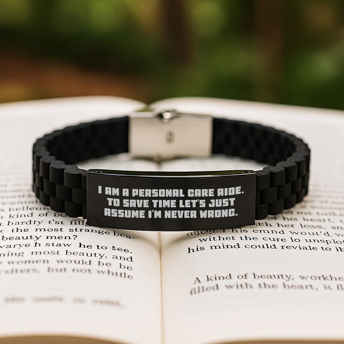 Personal Care Aide Funny Quote Glide lock Clasp Bracelet Gifts from Friends for Graduation Unique Gifts - Image 2
