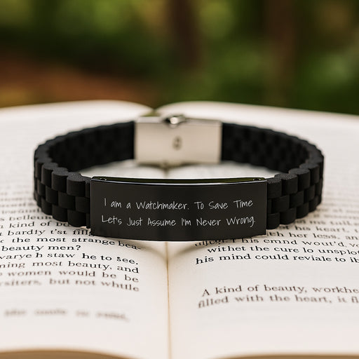 Funny Watchmaker Gifts from Men - 'I Am A Watchmaker' Glide lock Clasp Bracelet for Watchmaker on Father's Day Unique Gifts - Image 2