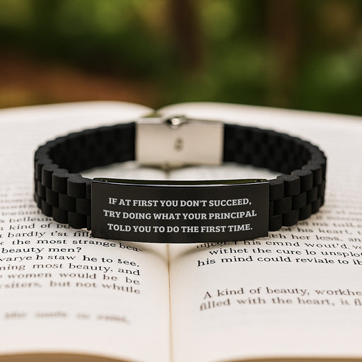 Funny Principal Gifts, Inspirational Graduation Unique for Men, Women, and Friends from Principal - Glide lock Clasp Bracelet - Image 2