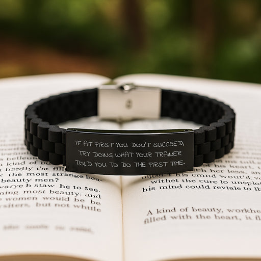 Funny Trainer Gifts for Graduation Unique Inspirational Trainer Motivational Glide lock Clasp Bracelet from Friends, Trainer Glide lock Clasp Bracelet with Funny Quote for Men Women Family - Image 2