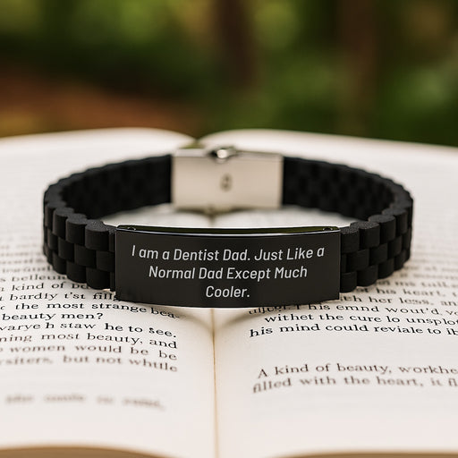 Funny Dentist Dad Gifts for Men Graduation Unique Glide lock Clasp Bracelet from Fathers - Image 2