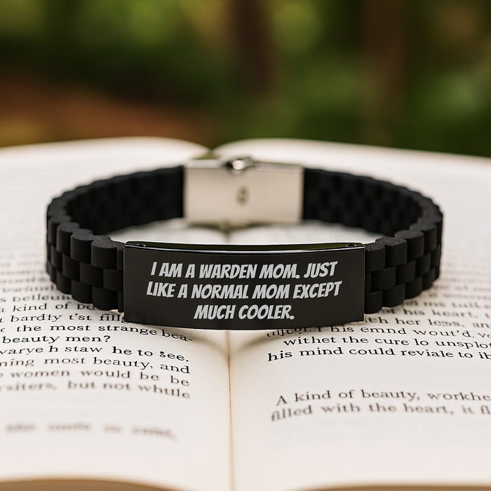 Funny Warden Mom Glide lock Clasp Bracelet Gift from Mom for Warden Graduation Unique Gifts - Image 2