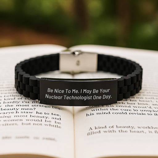Funny Inspirational Nuclear Technologist Gifts from Friends for Nuclear Technologist Men - Glide lock Clasp Bracelet for Graduation Unique Gifts - Image 2