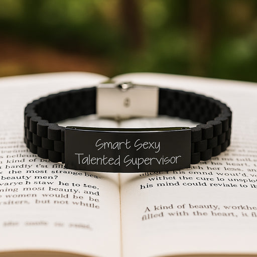 Smart Sexy Talented Supervisor Gifts from Family for Christmas Unique Gifts, Glide lock Clasp Bracelet, Funny Quirky Supervisor Office Accessory, Supervisor Gifts for Men, Women, Friends, Coworkers - Image 2