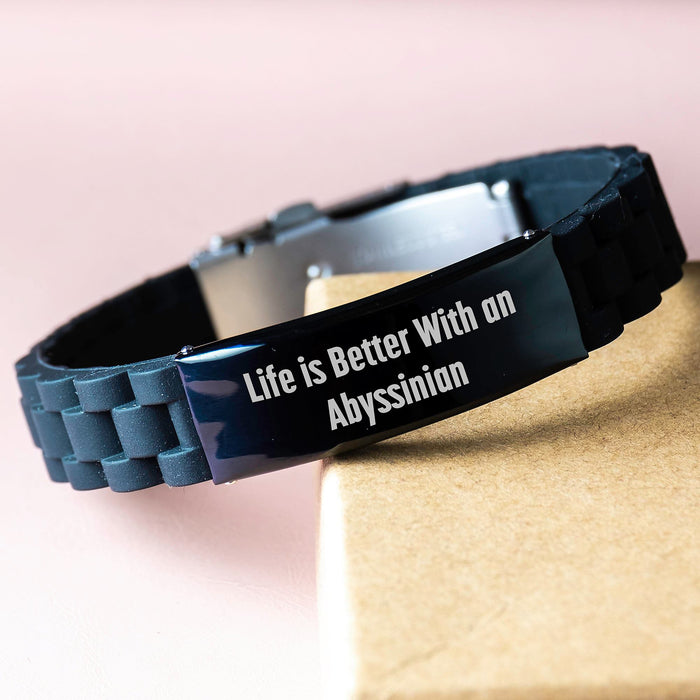 Abyssinian Cat Lovers Gift Life Is Better With An Abyssinian Funny Quote Adjustable Glide lock Clasp Bracelet Gifts from Friends for Birthday - Image 3