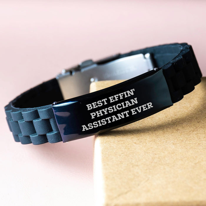 Funny Gifts for Physician Assistant Father's Day - Best Effin' Physician Assistant Ever Glide lock Clasp Bracelet - Gifts from Men to Dad - Image 3