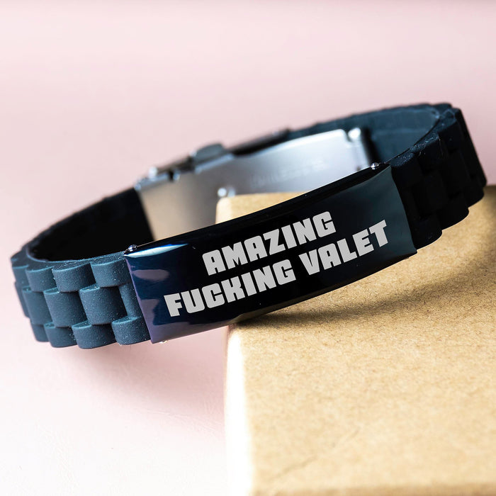 Funny Valet Gifts, Glide lock Clasp Bracelet for Men, Unique Graduation Unique Gifts from Friends to Valet, Amazing F--king Valet Quote - Image 3