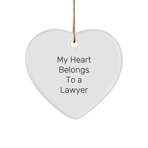 Funny Lawyer Gift for Him - My Heart Belongs To A Lawyer Christmas Ornament from Friends - Image 1
