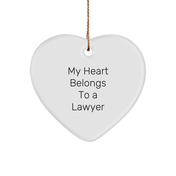 Funny Lawyer Gift for Him - My Heart Belongs To A Lawyer Christmas Ornament from Friends - Image 1