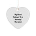 Funny 'My Heart Belongs To A Massage Therapist' Heart Ornament Gifts for Massage Therapist from Friends at Christmas - Image 1