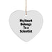Funny Scientist Gifts from Men for Women - My Heart Belongs To A Scientist Heart Ornament Christmas Unique, Scientist Heart Shaped Decorations - Image 1