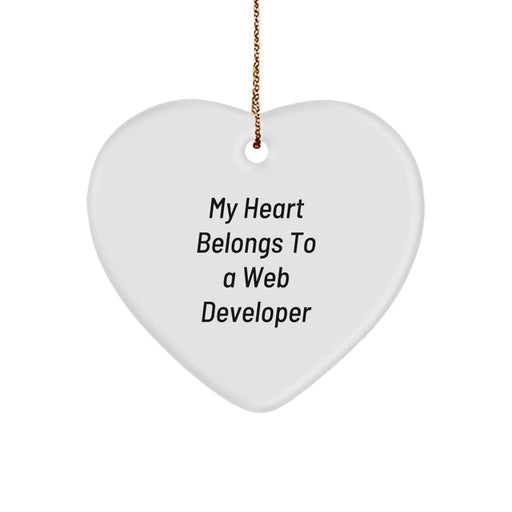 Funny Web Developer Heart Ornament Gifts from Men to Web Developers for Christmas Unique - Image 1
