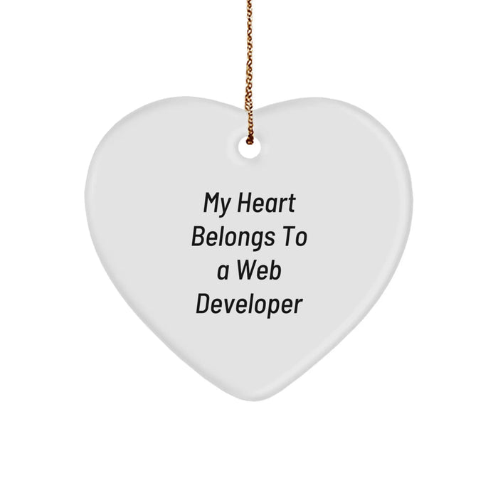Funny Web Developer Heart Ornament Gifts from Men to Web Developers for Christmas Unique - Image 1