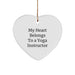 Funny Yoga Instructor Gifts from Men to Friends - 'My Heart Belongs To A Yoga Instructor' Heart Ornament for Christmas - Image 1