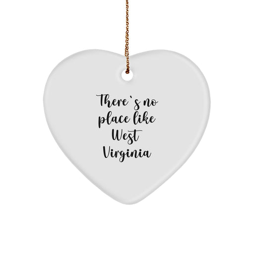 West Virginia Heart Ornament - 'There's No Place Like West Virginia' - Gifts from Friends and Family for Christmas - Image 1