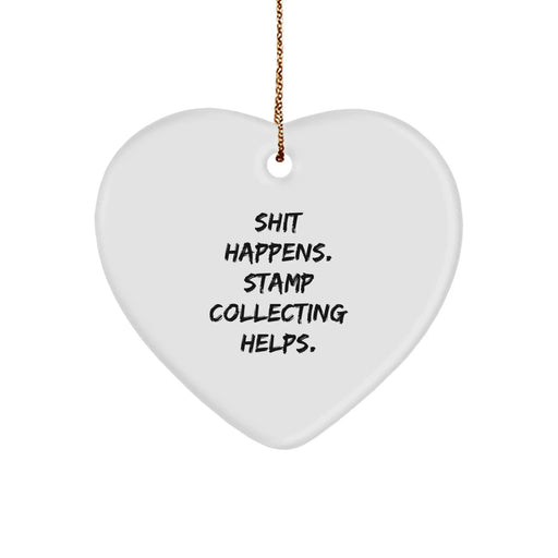 Funny Stamp Collecting Heart Ornament for Stamp Collecting Enthusiasts Gifts from Men Friends to Gifts for Stamp Collecting Women - Image 1