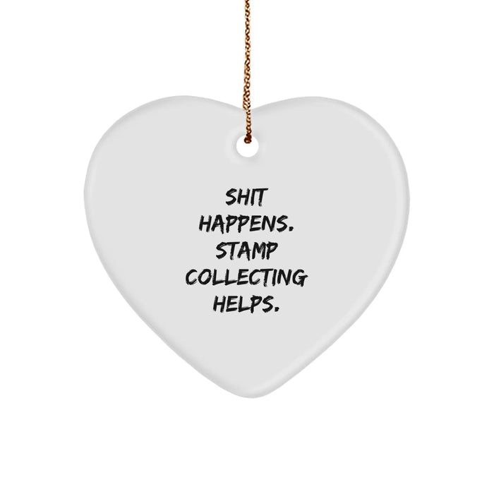 Funny Stamp Collecting Heart Ornament for Stamp Collecting Enthusiasts Gifts from Men Friends to Gifts for Stamp Collecting Women - Image 1